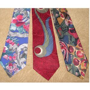 Silk Tie Lot: Reds & Blues, Van Heusen, Albert Nipon, Structure, 57" Mens